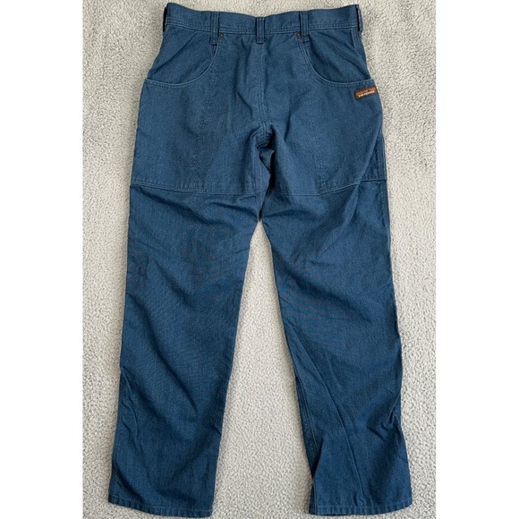 Patagonia Mens 34 Jeans Straight Blue Organic Cotton Hemp Blend Double-Knee EUC - Picture 2 of 8